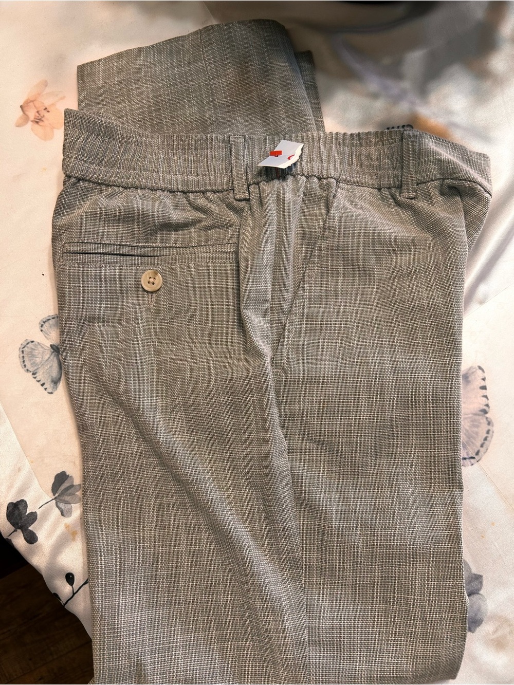 Bigger boys not baby size 12 Cat & Jack Light Gray Plaid Chinos